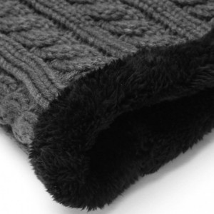 Skullies & Beanies Women Men Thick Warm Winter Beanie Hat Soft Stretch Slouchy Fleece Contrast Skully Knit Cap - Dark Gray - ...