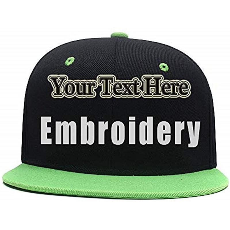 Baseball Caps Custom Embroidered Hat-Personalized Hat-Trucker Cap-Adjustable Dad Cap Add Text(Black) - Black Green - CZ18H245...