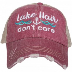 Baseball Caps Lake Hair Don't Care Waves Women's Baseball Hats Caps - Mauve/Mint Waves - CL18YLWYR04 $46.79