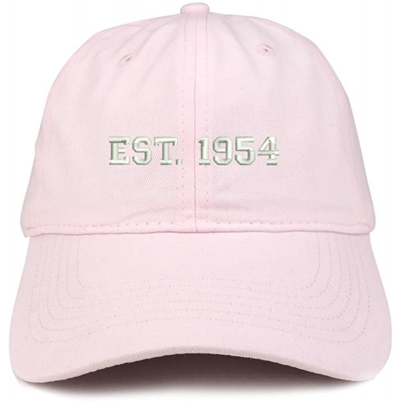 Baseball Caps EST 1954 Embroidered - 66th Birthday Gift Soft Cotton Baseball Cap - Light Pink - CN180OEGSM3 $19.90