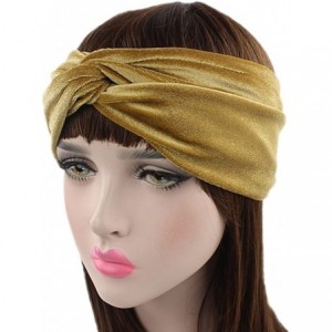Elastic Adjustable Twist Turban Headwrap Soft Velvet Plain Color Tribal ...