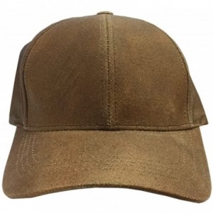 Baseball Caps Genuine Suede Leather Unisex Baseball Caps Made in USA - Distressed Brown - CO12F18FMC3 $26.20