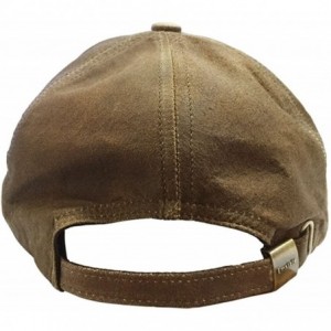 Baseball Caps Genuine Suede Leather Unisex Baseball Caps Made in USA - Distressed Brown - CO12F18FMC3 $26.20