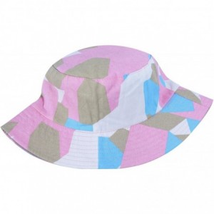 Bucket Hats Women Fashion Cotton Packable Travel Bucket Hat Sun Hat Fishmen Cap - Geometric Pink - CF190479D7O $20.92