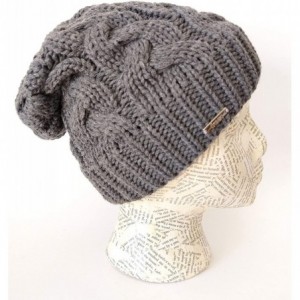 Skullies & Beanies Warm Winter Beanie for Women Chunky Cable Knit Hat M179 - Charcoal - CE11BYZGDJ9 $34.61