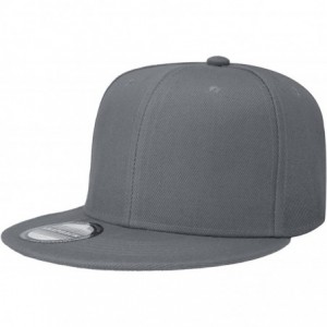 Baseball Caps Classic Snapback Hat Cap Hip Hop Style Flat Bill Blank Solid Color Adjustable Size - 1pc Grey - CJ18GNM0EKQ $6.94