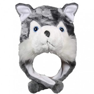 Skullies & Beanies Plush Soft Animal Beanie Hat Halloween Cute Soft Warm Toddler to Teen - Huskey - CN12NRTD9F8 $25.07