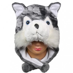 Skullies & Beanies Plush Soft Animal Beanie Hat Halloween Cute Soft Warm Toddler to Teen - Huskey - CN12NRTD9F8 $10.58