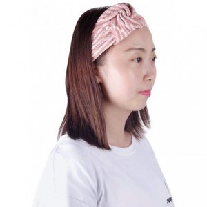 Headbands Boho Knotted Headbands for Women Yoga Workout Headbands Soft Retro Printed Hair Band Head Wrap - CB18UXM40H2 $10.62