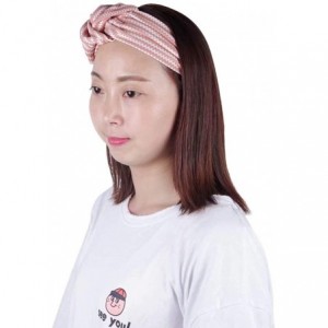 Headbands Boho Knotted Headbands for Women Yoga Workout Headbands Soft Retro Printed Hair Band Head Wrap - CB18UXM40H2 $10.62