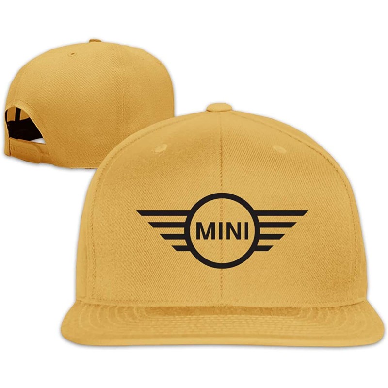 Baseball Caps Unisex Mini Cooper A Flat-Brim Hats Adjustable Freestyle Cap - Yellow - C218XITQ5CX $15.91