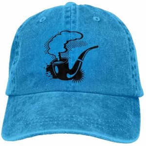 Skullies & Beanies A Smoking Tobacco Pipe Cowboy Hip-hop Hat Rear Cap Adjustable Cap - Royalblue - CA18EXIOSX7 $29.48