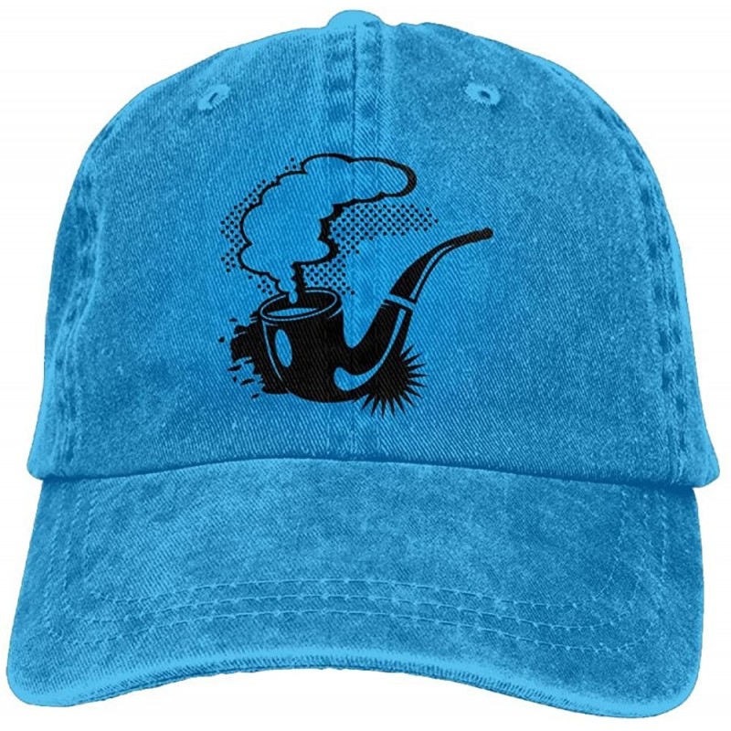 Skullies & Beanies A Smoking Tobacco Pipe Cowboy Hip-hop Hat Rear Cap Adjustable Cap - Royalblue - CA18EXIOSX7 $16.69