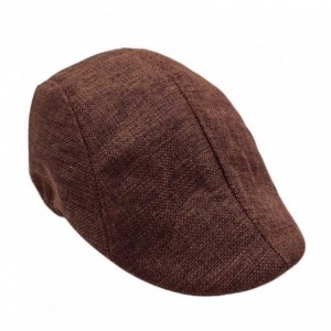 Newsboy Caps Flat Gatsby Hat for Men-Flat Ivy Newsboy Driving Hat Cap Breathable Beret Flat Cap (Brown) - Brown - CV18E66T36W...