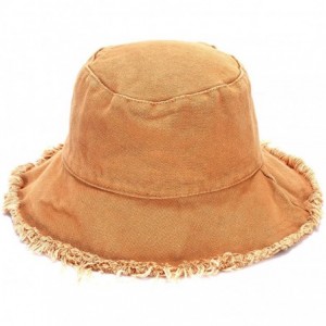 Sun Hats Sun Hats for Women Summer Casual Wide Brim Cotton Bucket Hat Beach Vacation Travel Accessories - Khaki - CS18RLC9S3S...