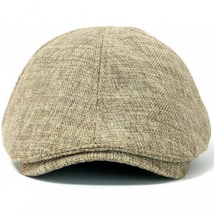 Newsboy Caps Linen-Like Flat Cap Cabbie Hat Gatsby Ivy Irish Stretch Newsboy - Beige - CP11DFOW4K9 $57.53