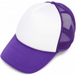 Baseball Caps Two Tone Trucker Hat Summer Mesh Cap with Adjustable Snapback Strap - Purple - CS119N21QR9 $19.59