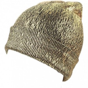 Skullies & Beanies Women Hat- Winter Women's Fashion Lace Sequins Snapback Ladies Turban Cap - A-gold - C218LD20ETK $19.46