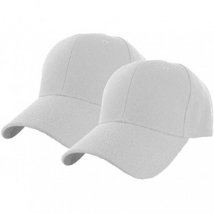 Baseball Caps Plain Adjustable Baseball Cap Classic Adjustable Hat Men Women Unisex Ballcap 6 Panels - White/Pack 2 - CR192WR...