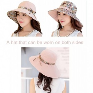 Sun Hats Women Wide Brim Cap UV Protection Sun Hats Visor Hats Multiple Wearing Methods - Red - C318QWWAUZR $13.42