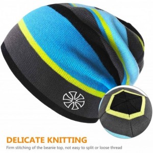Skullies & Beanies Winter Running Beanie Hat Rainbow Striped Knit Baggy Hat for Hiking Cycling Walking - Black - CI18W7G2RGL ...