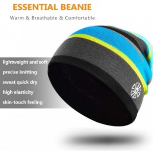 Skullies & Beanies Winter Running Beanie Hat Rainbow Striped Knit Baggy Hat for Hiking Cycling Walking - Black - CI18W7G2RGL ...