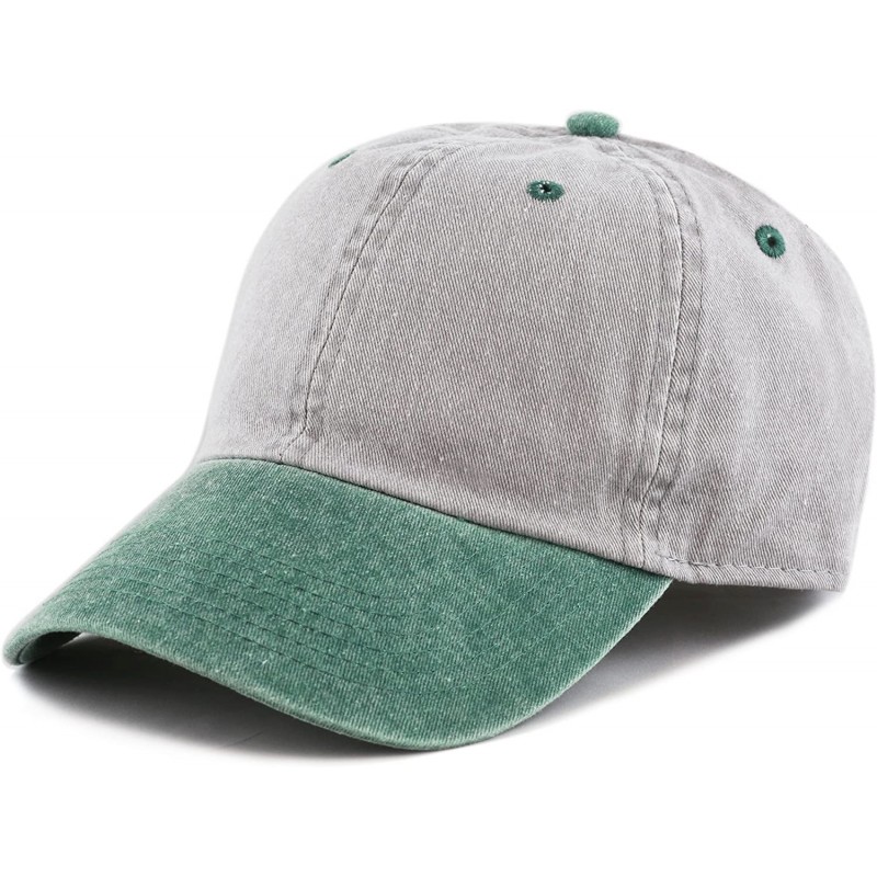 Baseball Caps 100% Cotton Pigment Dyed Low Profile Dad Hat Six Panel Cap - 2. Grey Green - CA17XMMKG8H $11.28