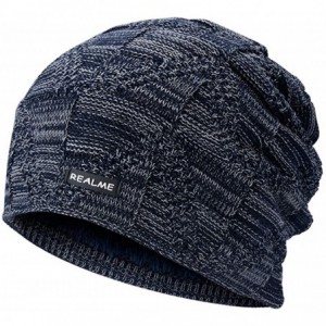 Skullies & Beanies Winter Beanie Hat Warm Knit Hat Winter Hat for Men Women - Grey+navy - CP18YZY45MG $23.46