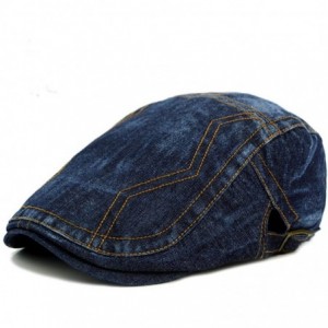 Newsboy Caps Men's Newsboy Denim Vintage Irish Ivy Cabbie Driving Caps Hats - Dark Blue - CZ12HIRQ0R1 $26.66