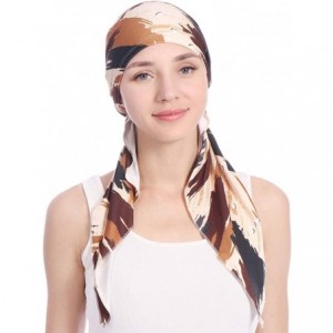 Skullies & Beanies Women Pre-Tied Head Scarves Floral Muslim Cap Turban Hat Bandana Headwrap - Style-4 - CS18SMG9488 $16.71