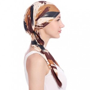 Skullies & Beanies Women Pre-Tied Head Scarves Floral Muslim Cap Turban Hat Bandana Headwrap - Style-4 - CS18SMG9488 $16.71