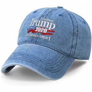 Baseball Caps Trump 2020 Keep America Great Campaign Embroidered US Hat Baseball Cotton Cap PC101 - Pc103 Light Denim - CK194...