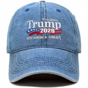 Baseball Caps Trump 2020 Keep America Great Campaign Embroidered US Hat Baseball Cotton Cap PC101 - Pc103 Light Denim - CK194...