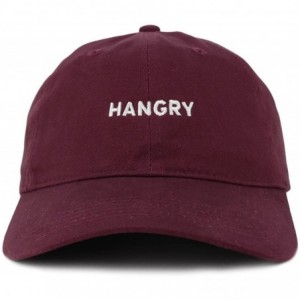 Baseball Caps Hangry Embroidered 100% Cotton Adjustable Cap - Maroon - CA12N35VO3R $37.09