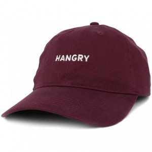 Baseball Caps Hangry Embroidered 100% Cotton Adjustable Cap - Maroon - CA12N35VO3R $21.64