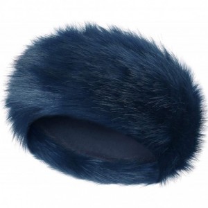 Cold Weather Headbands Faux Fur Headband Women's Winter Earwarmer Earmuff Hat Ski - Navy Blue - CJ18HYKSXOT $28.50