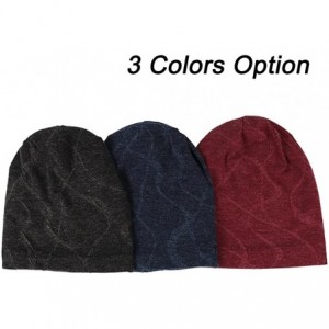Skullies & Beanies Men's Women's Cotton Beanie Cap Winter Wool Warm Hat Daily Slouchy Chic Hat - Dark Blue - CS187M25WDO $10.76