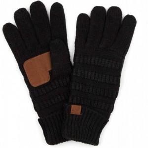 Skullies & Beanies Sherpa Lining Winter Warm Knit Touchscreen Texting Gloves - 2 Tone Blue 18 - CZ18Y3952CC $37.85