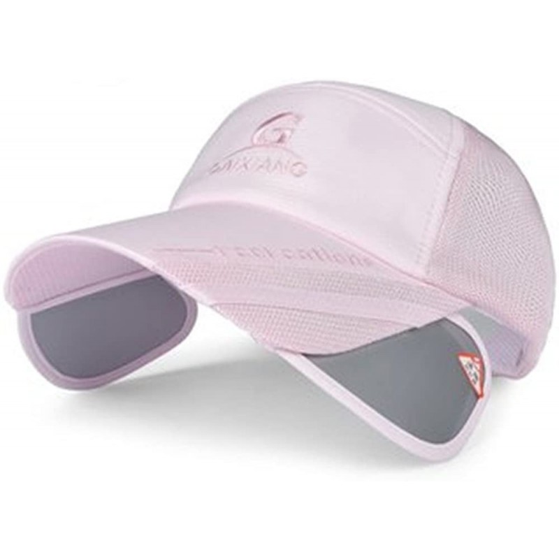 Skullies & Beanies Unisex Polyester Mesh Wide Brim Baseball Cap Adjustable Breathable Hat - Pink - CR18DO60THR $14.24