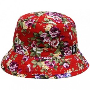 Bucket Hats Rose Garden Bucket Hats - Red - CN11V9YJ40P $23.92
