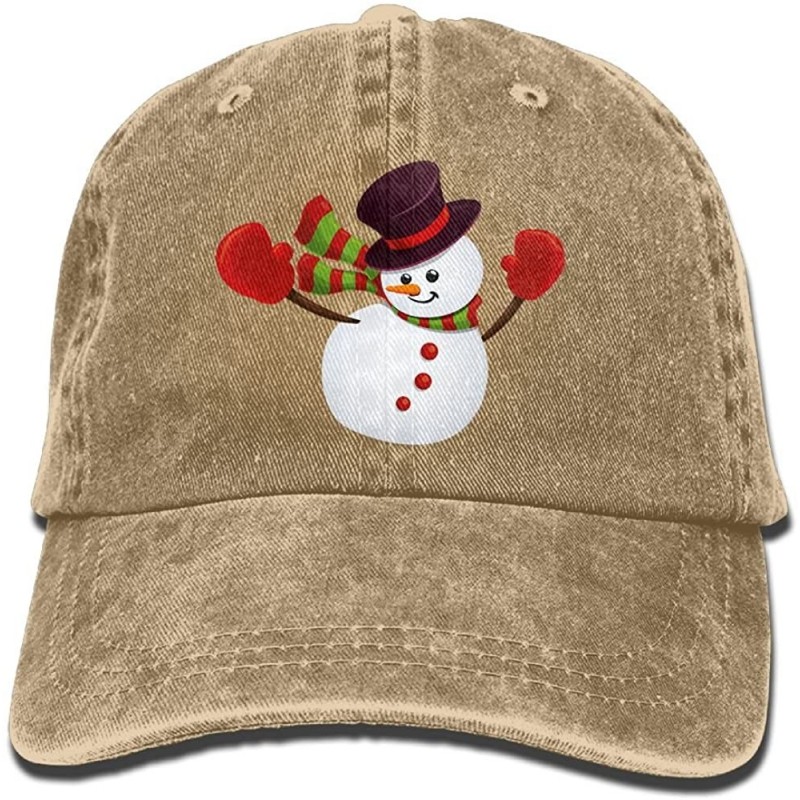 Baseball Caps Christmas Snowman Cartoon Unisex Denim Jeanet Baseball Cap Adjustable Snapback Hunting Cap for Men&Women - C218...