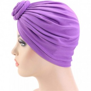 Skullies & Beanies Womens Big Flower Turban Beanie Elegant Cap Head Wrap Stretch Long Hair Scarf Headscarf - 441-yellow - CE1...