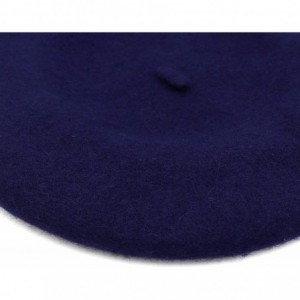 Berets Wool French Beret Hat for Women - Dark Blue - CG18NGQA6YS $12.48