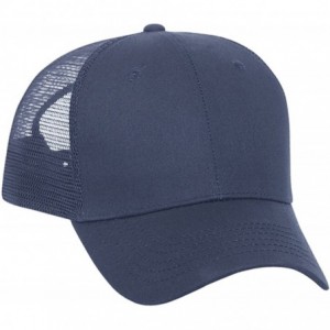 Baseball Caps Cotton Twill Solid and Two Tone Color Low Profile Pro Style Mesh Back Cap - Navy - C911U5JVELH $24.23