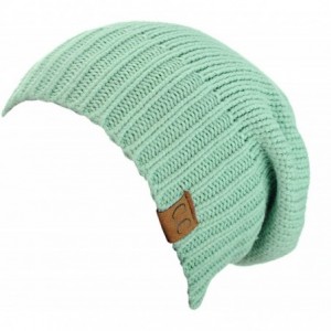 Skullies & Beanies Exclusive Two Way Cuff & Slouch Warm Knit Ribbed Beanie - Mint - C81298YUZY1 $25.14