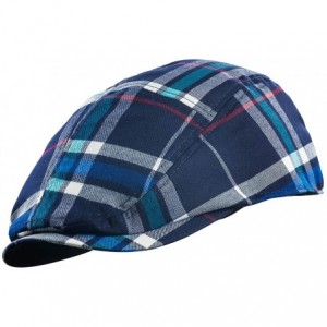 Newsboy Caps MG Men's Plaid Ivy Newsboy Cap Hat - Navy - CJ12ENQ8FWN $12.32