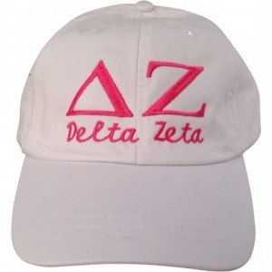 Baseball Caps Womens Delta Zeta Script Baseball Cap - White - CQ1872HKXEY $18.95