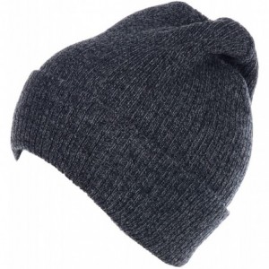 Skullies & Beanies Winter Unisex Everyday Beanie Soft Ribbed Knit Skull Hat- Various Styles - Dk.gray W/O Appliqué - CB186HDL...