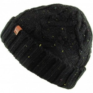 Skullies & Beanies Men Women Knit Winter Warmers Hat Daily Slouchy Hats Beanie Skull Cap - 3.1) Cuffec Confetti Black - C618G...