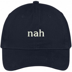 Baseball Caps Nah Embroidered Brushed Cotton Dad Hat Cap - Navy - CJ17YHQK43N $38.52